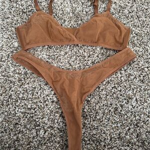 SKIMS Mesh Bra and thong